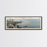 El Dorado Lake Kansas Framed Canvas Print, Lake House Decor, Panoramic Wall Art, Travel Poster, Rustic Lake Painting, Nature Art