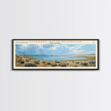 Elephant Butte Reservoir New Mexico Framed Canvas Print, Panoramic Lake House Decor, Wall Art, Travel Poster, Rustic Lake Painting, Nature Art