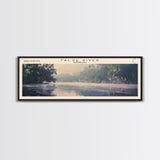 False River Louisiana Framed Canvas Print, Lake House Decor, Panoramic Wall Art, Travel Poster, Rustic Lake Painting, Home Decor