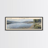 Fish Lake Utah Framed Canvas Print, Panoramic Lake House Decor, Wall Art, Travel Poster, Tranquil Lake Painting, Nature Art