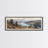 Glendo Reservoir Wyoming Framed Canvas Print, Panoramic Lake House Decor, Wall Art, Travel Poster, Beautiful Lake Painting, Nature Art