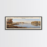 Glenn Cunningham Lake Nebraska Framed Canvas Print, Lake House Art, Panoramic Wall Art, Travel Poster, Picturesque Lake Painting, Home Decor