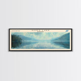 Gods Lake Framed Canvas Print, Lake House Decor, Panoramic Wall Art, Travel Poster, Scenic Lake Painting, Nature Art