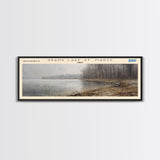 Grand Lake St. Marys Ohio Framed Canvas Print, Lake House Art, Panoramic Wall Art, Travel Poster, Captivating Lake Painting, Home Decor