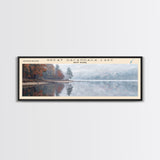 Great Sacandaga Lake Framed Canvas Print, Lake House Art, Panoramic Wall Art, Travel Poster, Serene Lake Painting, Home Decor