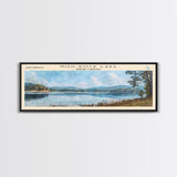 High Rock Lake North Carolina Framed Canvas Print, Panoramic Lake House Decor, Wall Art, Travel Poster, Peaceful Lake Painting, Nature Art