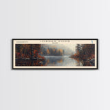 Jordan Pond Maine Framed Canvas Print, Panoramic Lake House Decor, Wall Art, Travel Poster, Scenic Lake Painting, Nature Art