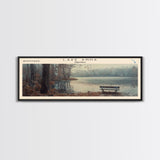 Lake Anna Virginia Framed Canvas Print, Lake House Art, Panoramic Wall Art, Travel Poster, Beautiful Lake Painting, Home Decor