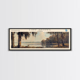 Lake Apopka Florida Framed Canvas Print, Panoramic Lake House Decor, Wall Art, Travel Poster, Stunning Lake Painting, Nature Art