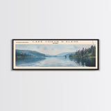 Lake Coeur d'Alene Idaho Framed Canvas Print, Lake House Decor, Panoramic Wall Art, Travel Poster, Scenic Lake Painting, Home Art