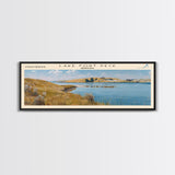 Lake Fort Peck Framed Canvas Print, Lake House Decor, Panoramic Wall Art, Travel Poster, Scenic Lake Painting, Nature Art