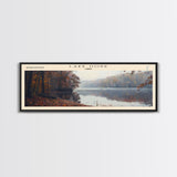 Lake Hope Framed Canvas Print, Lake House Decor, Panoramic Wall Art, Travel Poster, Stunning Lake Painting, Home Art