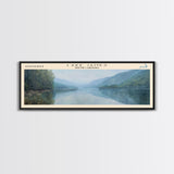 Lake Jocassee South Carolina Framed Canvas Print, Lake House Decor, Panoramic Wall Art, Travel Poster, Stunning Lake Painting, Home Art