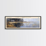 Lake Livingston Texas Framed Canvas Print, Lake House Decor, Panoramic Wall Art, Travel Poster, Scenic Lakeside Painting, Nature Print