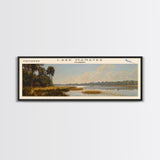 Lake Manatee Florida Framed Canvas Print, Lake House Decor, Panoramic Wall Art, Travel Poster, Beautiful Lake Painting, Coastal Art