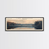 Lake Needwood Maryland Framed Canvas Print, Lake House Decor, Panoramic Wall Art, Travel Poster, Stunning Landscape Painting, Contemporary Art