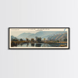 Lake Sabrina California Framed Canvas Print, Lake House Decor, Panoramic Wall Art, Travel Poster, Serene Landscape Painting, Rustic Art