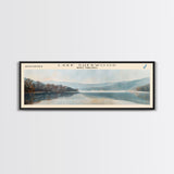 Lake Sherwood West Virginia Framed Canvas Print, Lake House Decor, Panoramic Wall Art, Travel Poster, Serene Landscape Painting, Living Room Decor