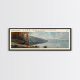 Lake Wallenpaupack Pennsylvania Framed Canvas Print, Lake House Decor, Panoramic Wall Art, Travel Poster, Beautiful Landscape Painting, Living Room Decor