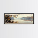 Lake Wateree South Carolina Framed Canvas Print, Lake House Decor, Panoramic Wall Art, Travel Poster, Beautiful Landscape Painting, Modern Art