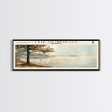 Lake Verholser Oklahoma Framed Canvas Print, Lake House Decor, Panoramic Wall Art, Travel Poster, Landscape Painting, Contemporary Art