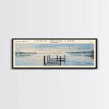 Lewis Smith Lake Alabama Framed Canvas Print, Lake House Decor, Panoramic Wall Art, Travel Poster, Landscape Painting, Modern Art