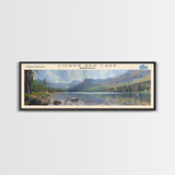 Marsh Creek Lake Pennsylvania Framed Canvas Print, Lake House Decor, Panoramic Wall Art, Travel Poster, Landscape Painting, Modern Art