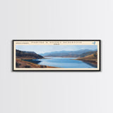 Monticello Reservoir South Carolina Framed Canvas Print, Lake House Decor, Panoramic Wall Art, Travel Poster, Scenic Landscape Painting, Contemporary Art