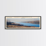 Mount Storm Lake West Virginia Framed Canvas Print, Lake House Decor, Panoramic Wall Art, Travel Poster, Landscape Painting, Contemporary Art