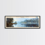 Nettiling Lake Framed Canvas Print, Lake House Decor, Panoramic Wall Art, Travel Poster, Beautiful Landscape Painting, Living Room Decor