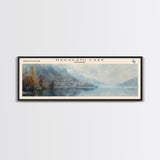 Nagagami Lake Framed Canvas Print, Lake House Decor, Panoramic Wall Art, Travel Poster, Landscape Painting, Bedroom Decor