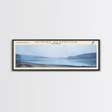 Newark Reservoir Delaware Framed Canvas Print, Lake House Decor, Panoramic Wall Art, Travel Poster, Landscape Painting, Modern Art