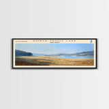 Pasfield Lake Framed Canvas Print, Lake House Decor, Panoramic Travel Poster, Landscape Painting, Modern Art