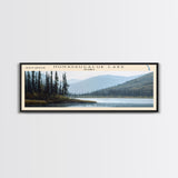 Payette Lake Idaho Framed Canvas Print, Lake House Decor, Panoramic Travel Poster, Landscape Painting, Modern Art