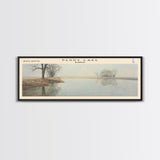 Perry Lake Kansas Framed Canvas Print, Lake House Decor, Panoramic Wall Art, Travel Poster, Beautiful Landscape Painting, Living Room Decor