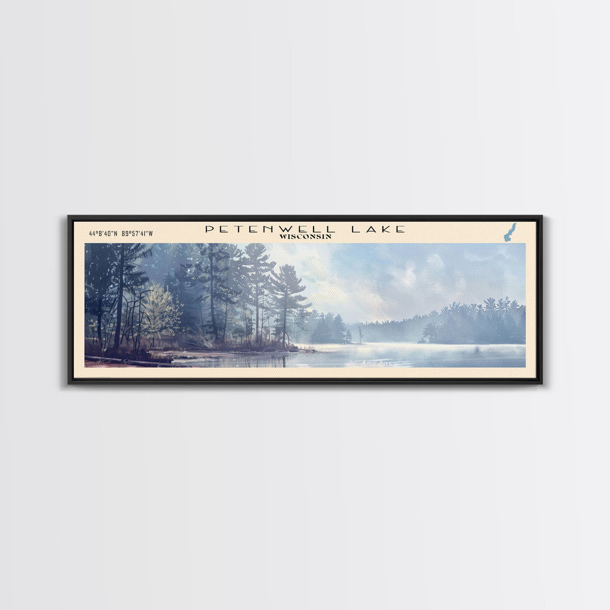 Quake Lake Montana Framed Canvas Print, Lake House Decor, Panoramic Wall Art, Travel Poster, Beautiful Landscape Painting, Bedroom Decor