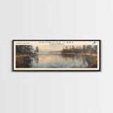 Richard B. Russell Lake Georgia Framed Canvas Print, Lake House Decor, Wall Art, Panoramic Travel Poster, Scenic Landscape Painting, Bedroom Decor