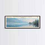 Princess Mary Lake Framed Canvas Print, Lake House Decor, Panoramic Wall Art, Travel Poster, Beautiful Landscape Painting, Contemporary Art