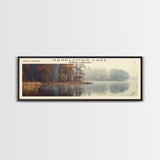 Salton Sea Framed Canvas Print, Lake House Decor, Panoramic Wall Art, Travel Poster, Unique Lake Painting, Modern Art