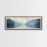 Shenango River Lake Pennsylvania Panoramic Framed Canvas Print, Lake House Decor, Wall Art, Travel Poster, Beautiful Lake Scene, Bedroom Decor