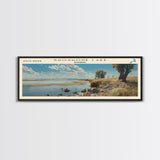 Spooner Lake Nevada Panoramic Framed Canvas Print, Lake House Decor, Wall Art, Travel Poster, Serene Lake Painting, Modern Art