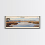 Silver Lake California Panoramic Framed Canvas Print, Lake House Decor, Wall Art, Travel Poster, Beautiful Lake Scene, Bedroom Decor