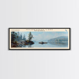 Strawberry Lake Oregon Panoramic Framed Canvas Print, Lake House Decor, Wall Art, Travel Poster, Tranquil Lake Scene, Living Room Decor