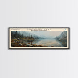 Summer Lake Panoramic Wall Art, Framed Canvas Print, Lake House Decor, Travel Poster, Serene Landscape, Bedroom Decor, Beautiful Lake Art