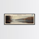 Stillwater Lake Pennsylvania Panoramic Framed Canvas Print, Lake House Decor, Wall Art, Travel Poster, Serene Lake Painting, Living Room Decor