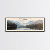 Tioga Lake California Panoramic Wall Art, Framed Canvas Print, Lake House Decor, Travel Poster, Scenic Landscape, Living Room Art