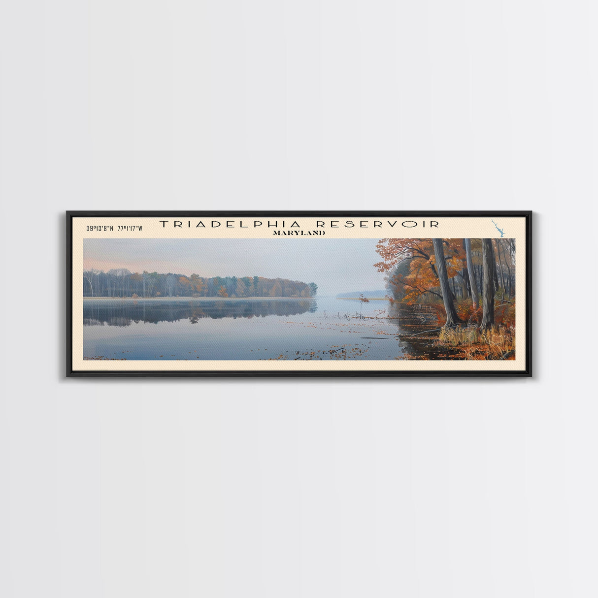 Umbagog Lake New Hampshire Panoramic Wall Art, Framed Canvas Print, Lake House Decor, Travel Poster, Serene Landscape, Living Room Art