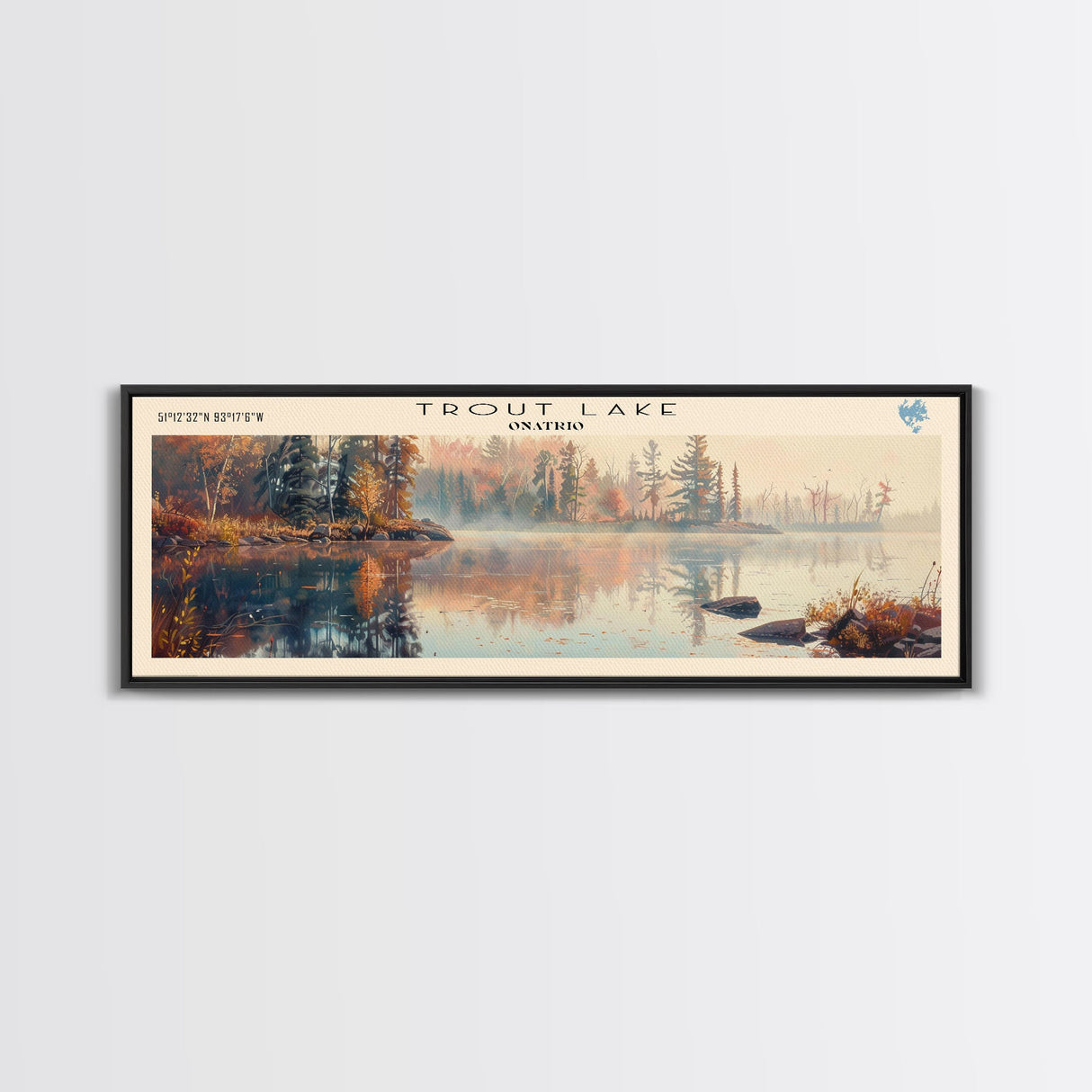 Utah Lake Panoramic Wall Art, Framed Canvas Print, Lake House Decor, Travel Poster, Serene Landscape, Living Room Decor