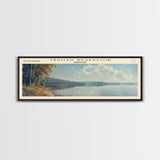 Waconda Lake Kansas Panoramic Wall Art, Framed Canvas Print, Lake House Decor, Travel Poster, Beautiful Lake Scene, Home Art