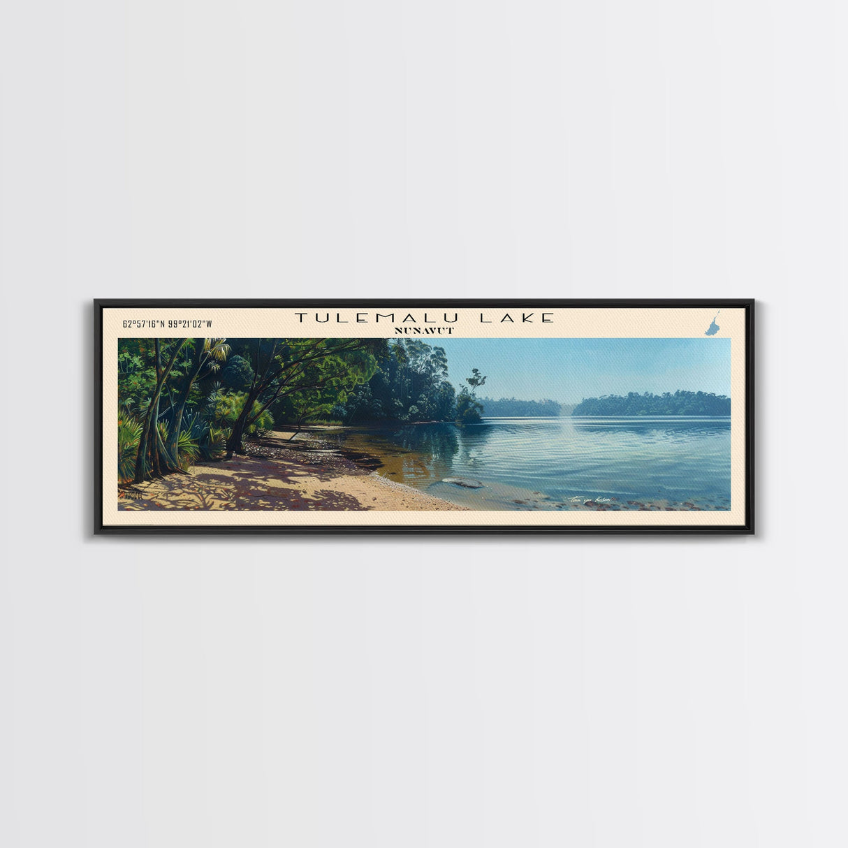 Walden Pond Massachusetts Panoramic Wall Art, Framed Canvas Print, Lake House Decor, Travel Poster, Scenic Lake Scene, Bedroom Decor